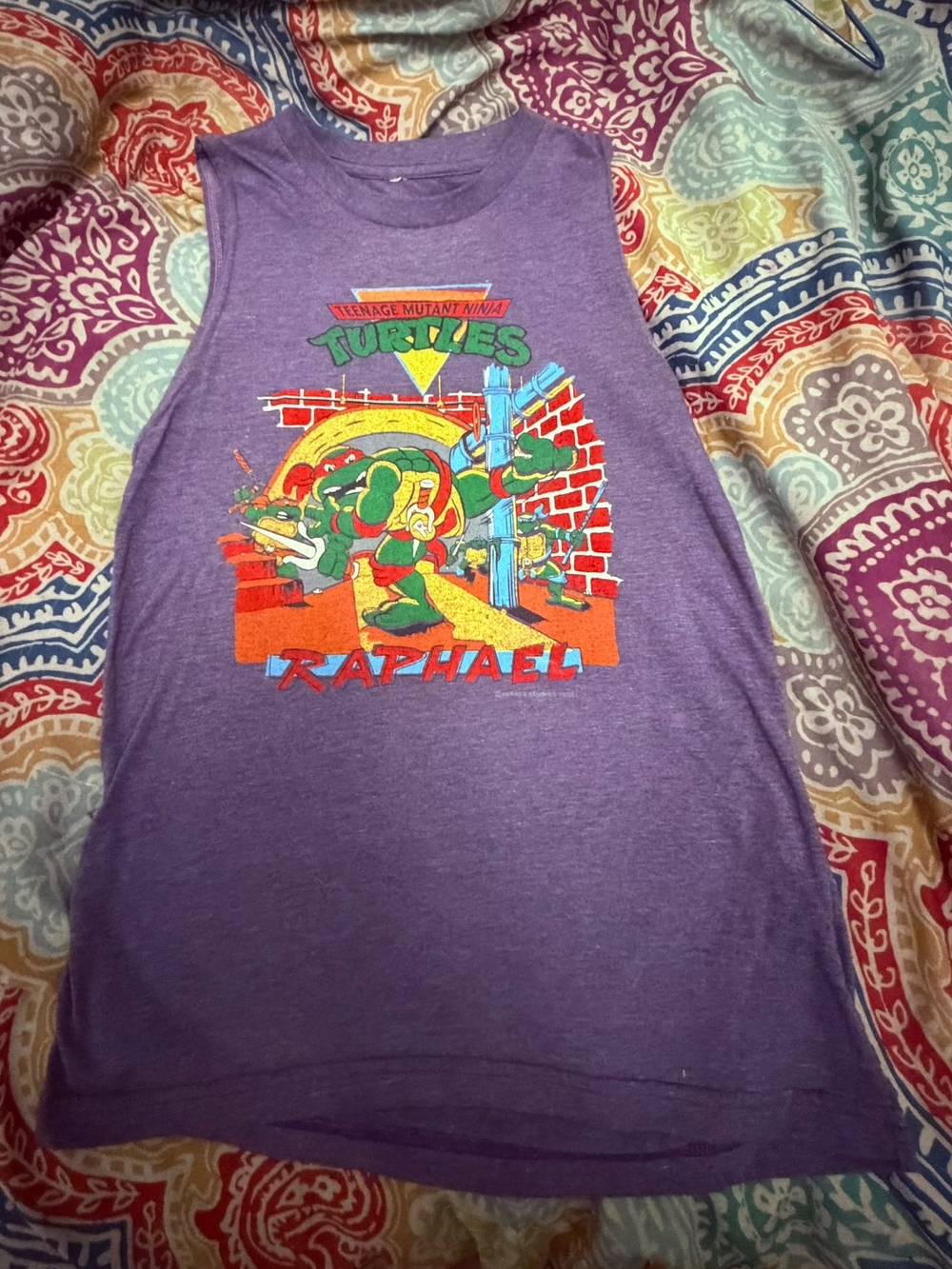 Teenage Mutant Ninja Turtles Raphael Purple Sleeveless Tank